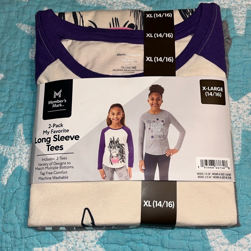 New! 2 pack long sleeve tees. Youth XL 14/16
